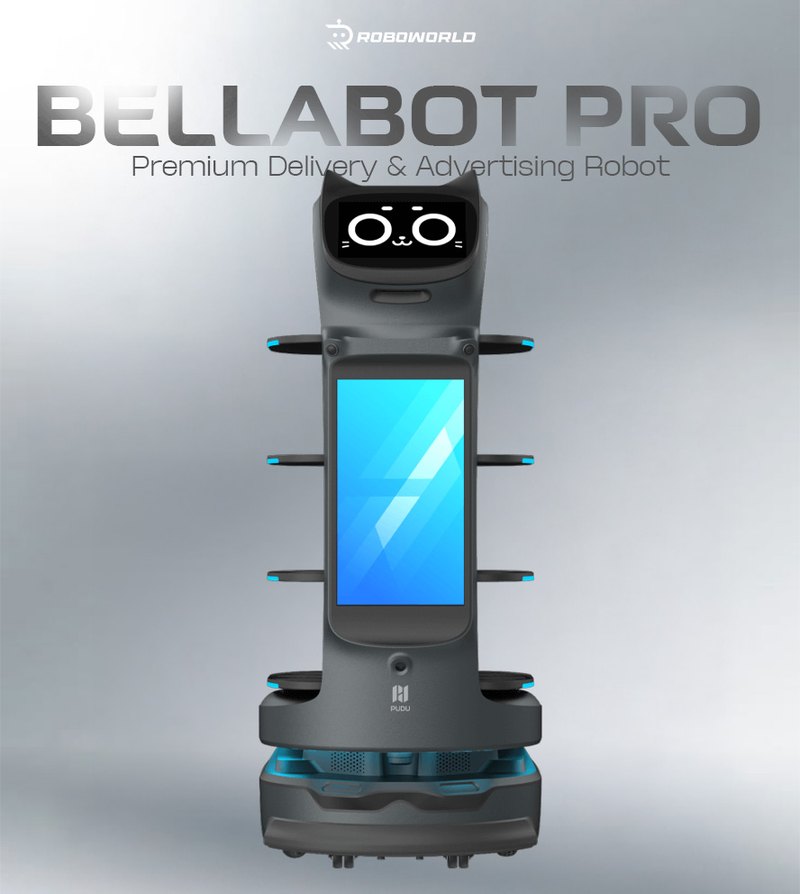 BellaBot Pro với 4 khay phục vụ